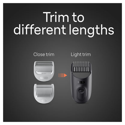 Braun Body Groomer 5 for Men, BG5340, Manscaping Tool, SkinShield Technology, Sensitive Comb, Lifetime Sharp Metal Blade, Body Groomer for Men, Gray/White