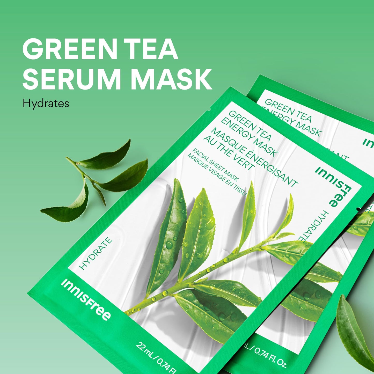 innisfree Energy Mask, Korean Sheet Mask with Hydrating Serum for Soothing, Brightening, and Glowing Skin Care Routine