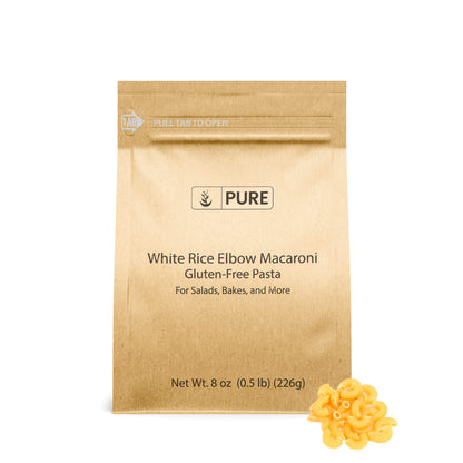 Pure Original Ingredients White Rice Elbow Macaroni (8 oz) Wholegrain Pasta, Non-GMO & Gluten Free