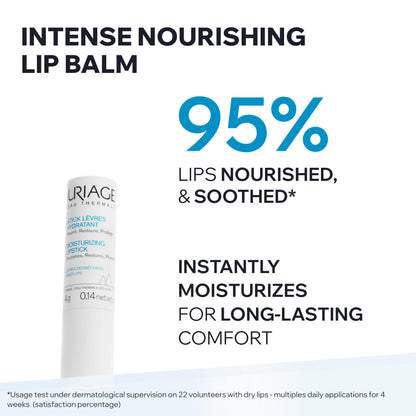 Uriage Eau Thermale Lip Balm With Hyluronic Acid + Shea Butter + Vitamin C, Ultra-Soft Moisturizing Lip Balm For Dry, Chapped Lips, Itense Hydration, Unisex