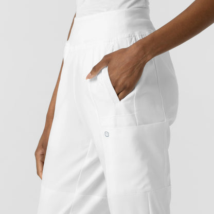 Women's Comfort Waist Cargo Jogger Scrub Pant, White, 3X PET