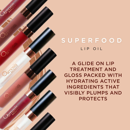 Osmosis Superfood Lip Oil, Nourishing Tinted Lip Gloss, Deep Hydration Lip Plumper Peptides for Fuller Lips