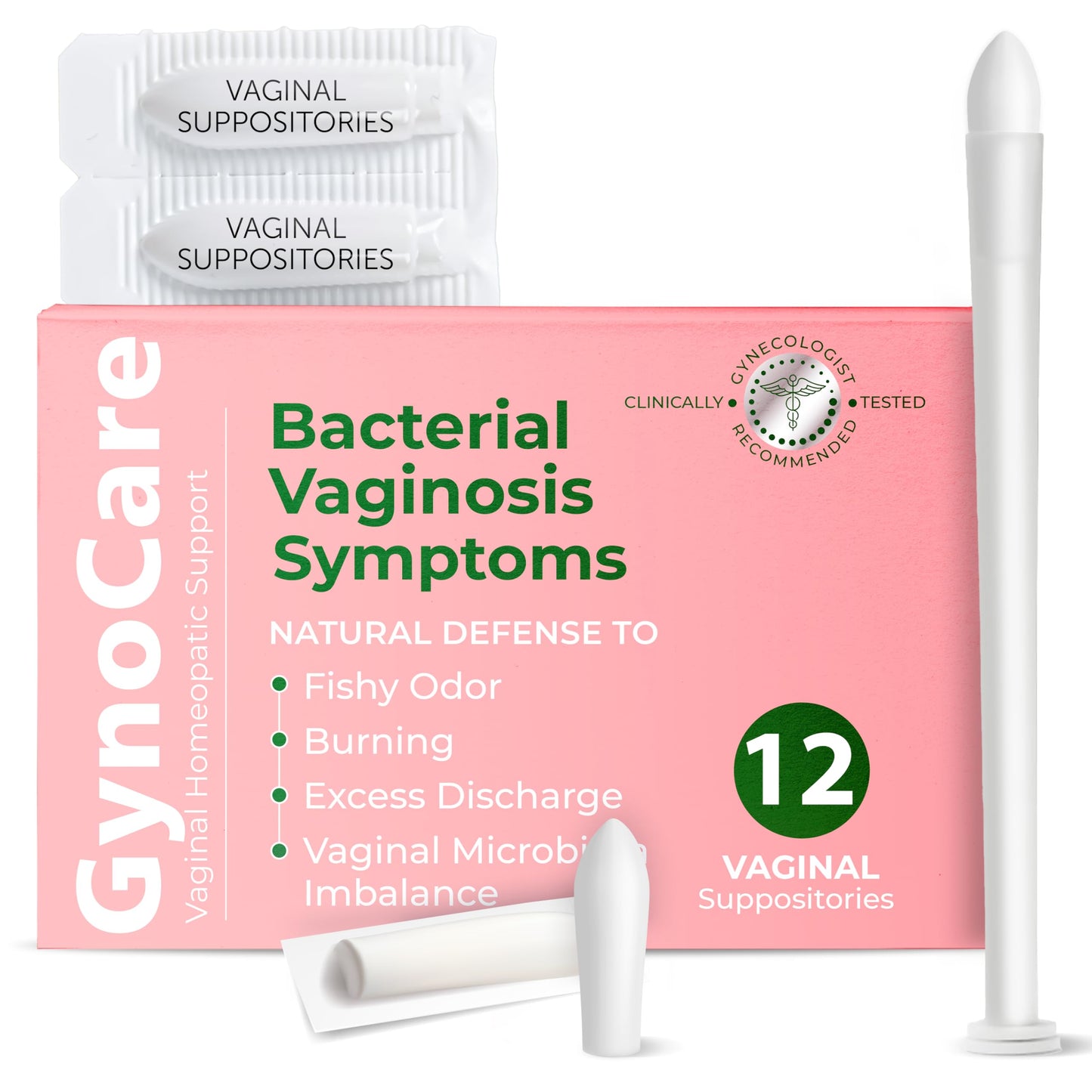 Terramed Just Think Comfort Daily BV and Feminine Care Bundle with Boric Acid Suppositories and Medicated Feminine Wash for Odor, Itching, Discharge and pH Balance