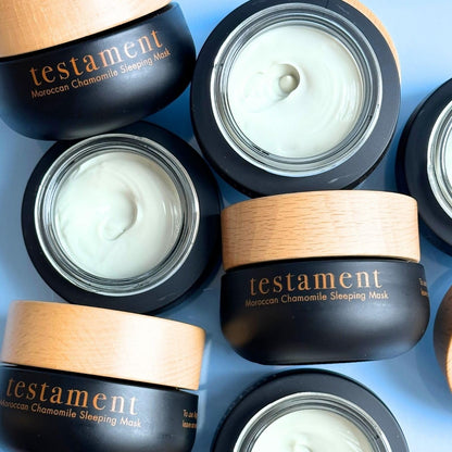 TESTAMENT Beauty Skin care Moroccan Chamomile Sleep Face Mask night moisturizing treatment blue tansy antioxidants niacinamide fine lines wrinkles tightens skin winter skin soothing brighten firms