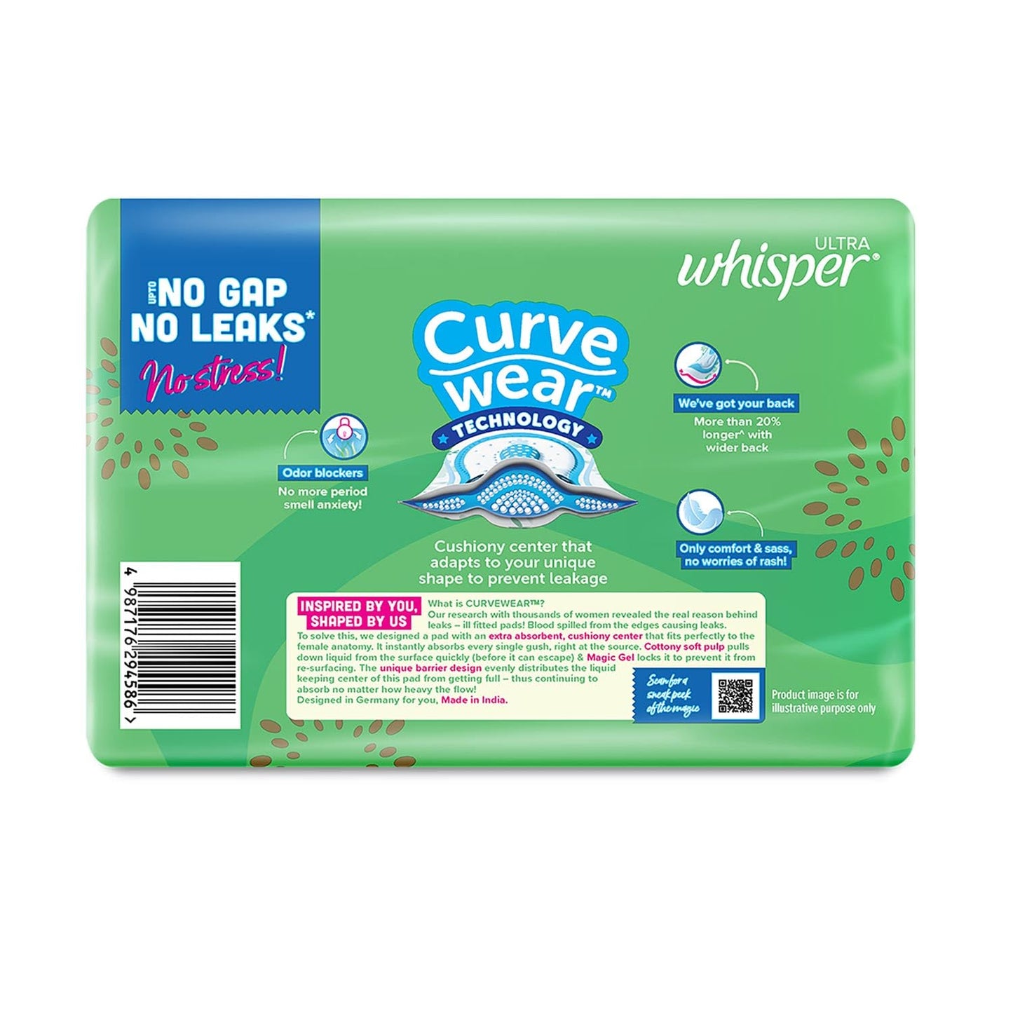 Whisper Ultra Clean Sanitary with Wings - 30 Pieces (XL)