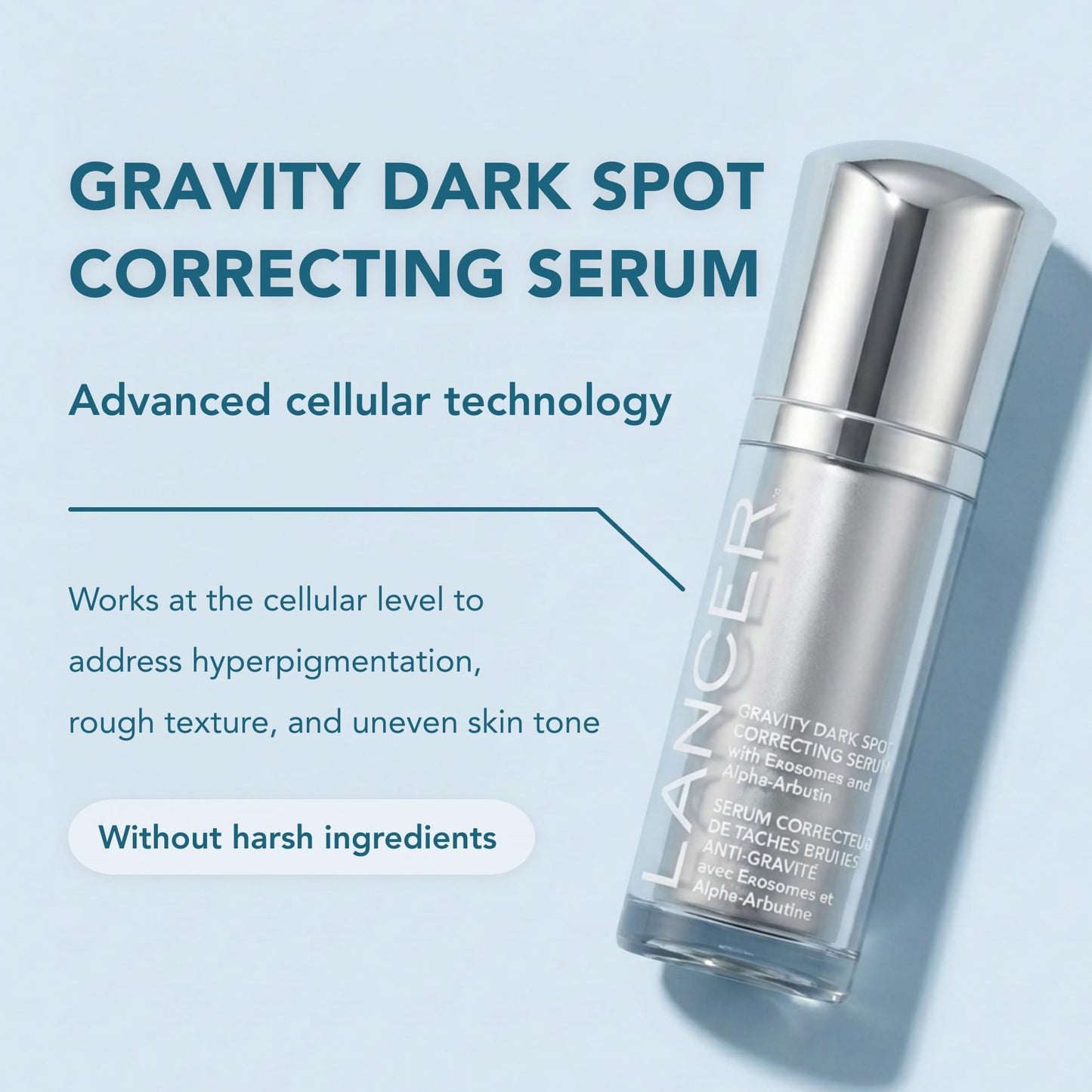 LANCER Gravity Dark Spot Correcting Serum, 1 oz – Brightening & Tone-Evening Serum with Exosomes, Alpha-Arbutin, Nonapeptide-1 & Gravityl for Dark Spot Reduction & Radiant Skin