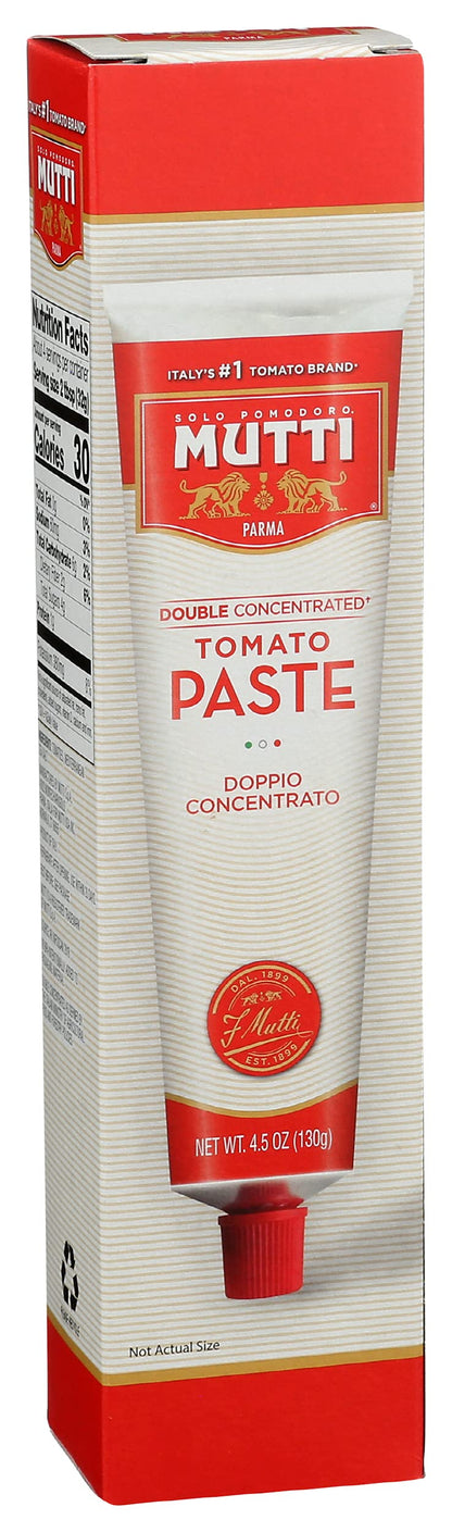 Mutti Double Concentrated Tomato Paste (Doppio Concentrato), 4.5 oz. Tube | 1 Pack | Italy’s #1 Brand of Tomatoes | Tube Tomato Paste | Vegan Friendly & Gluten Free | No Additives or Preservatives