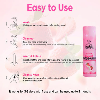 Angelycia Magic Tongkat Madura Virginity Wand, Instant Result Vaginal Tightening Rejuvenation Stick, Natural Vaginal Stick for Tightening and Cleaning (Strawberry)