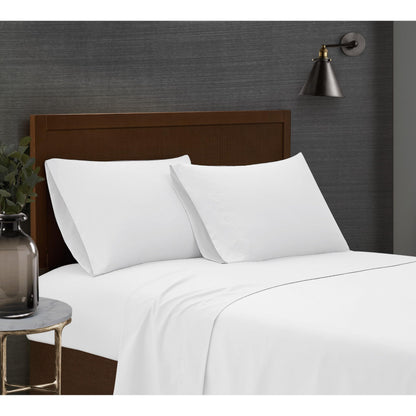 London Fog Garment Washed Solid Sheet Set White Microfiber 4-Piece King Sheet Set, Solid Themed, Deep Pocket, Adult and Teen, Oeko-TEX Certified