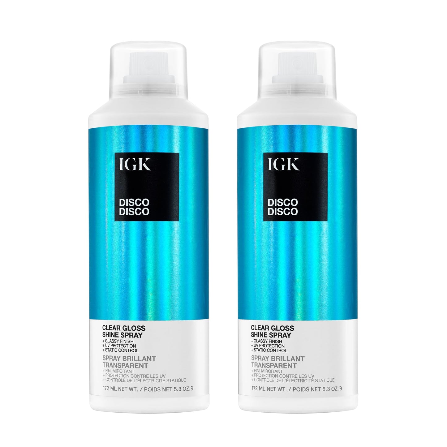 IGK Disco Disco Clear Gloss Shine Spray – High-Shine Finishing Spray with UV Protection – Vegan & Cruelty-Free
