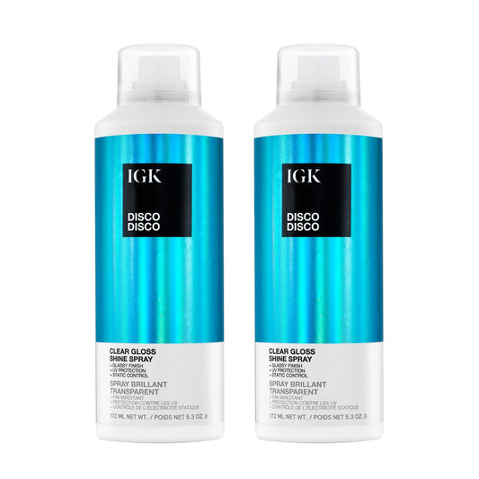 IGK Disco Disco Clear Gloss Shine Spray – High-Shine Finishing Spray with UV Protection – Vegan & Cruelty-Free