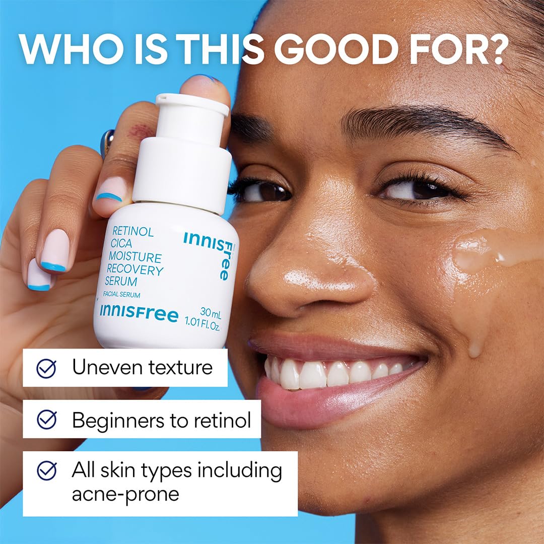 innisfree Retinol Cica Serum with Salicylic Acid, Korean Moisture Recovery Treatment for Beginners, Face Care