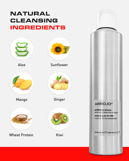 Arrojo ReFINISH Dry Shampoo – Sulfate-Free, Paraben-Free Volumizing Dry Shampoo Spray for Men & Women - Absorbs Oil & Buildup