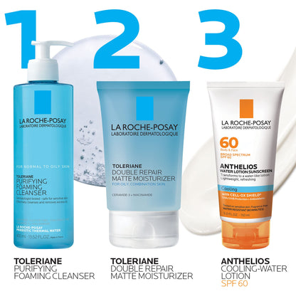 La Roche-Posay Anthelios Cooling Water Sunscreen Lotion for Face & Body, Broad Spectrum SPF + Antioxidants, Fast Absorbing Water-Like Texture, Oil Free Sunscreen, SPF 60, SPF 30