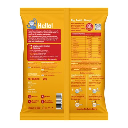 Slurrp Farm Millet Noodles – Magic Masala | No Maida, Not Fried | Healthy Kids Snack with Foxtail & Little Millet | Tasty & Wholesome Meal | 1.94 Oz (Pack of 6)