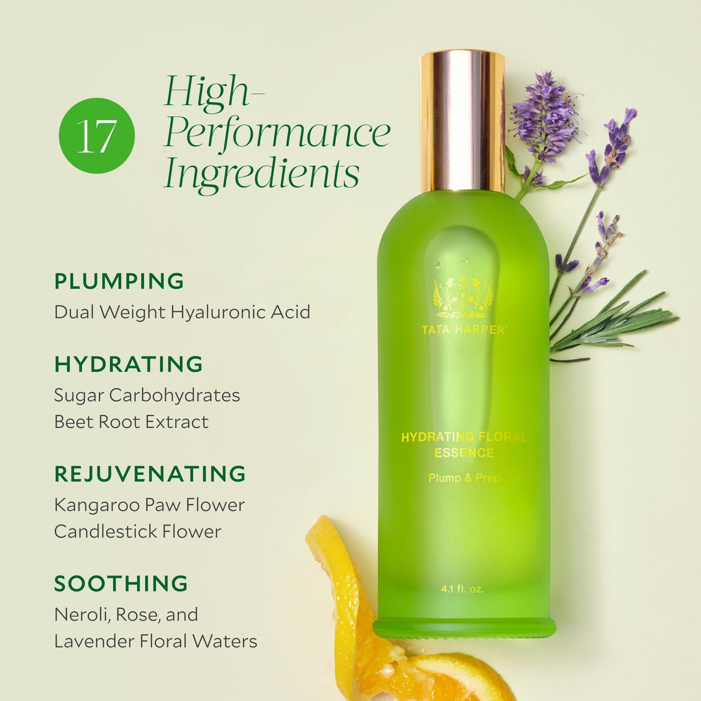 Tata Harper Hydrating Floral Essence, Hyaluronic Acid Mist, Hydrating Face Mist, Natural Skincare