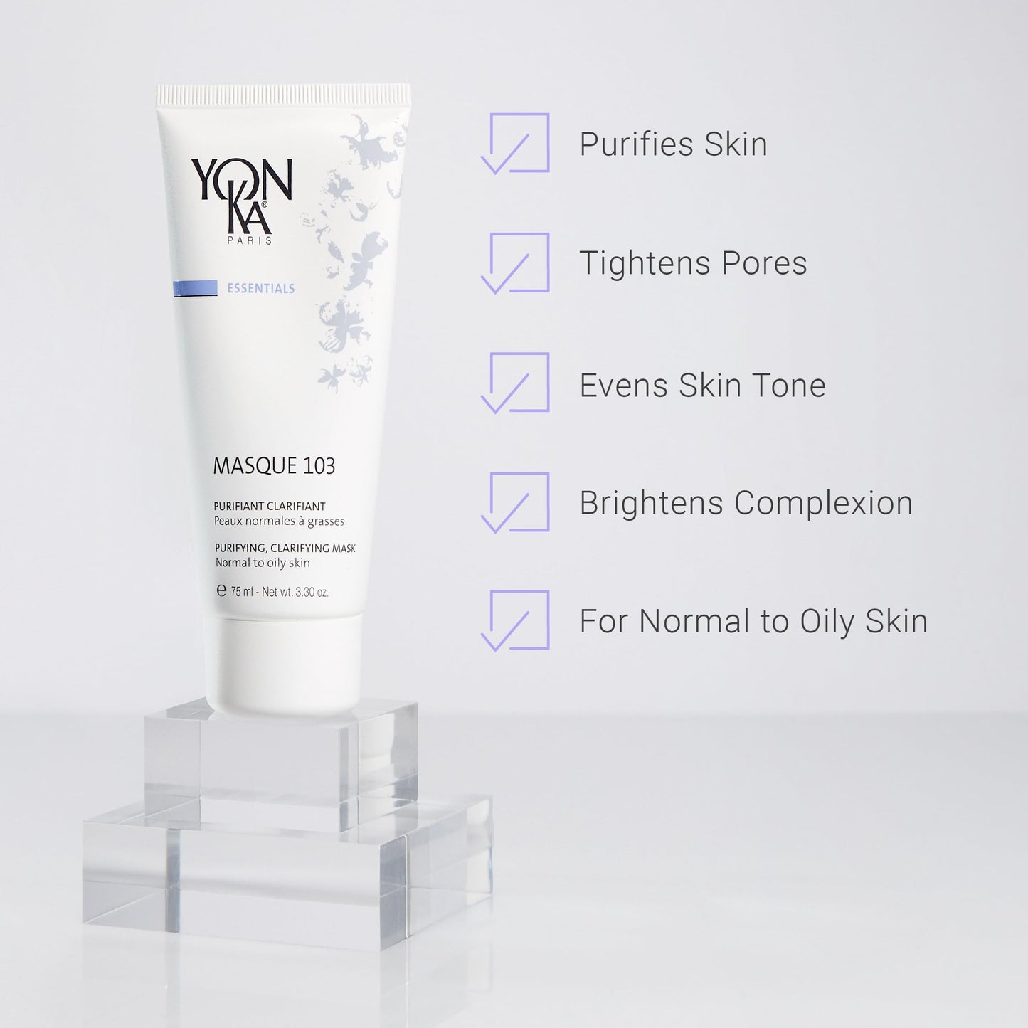Yonka Masque 103 | Clay Face Mask | Clarify Skin and Tighten Pores with Botanical Extracts and Triple Clay Blend | Oily and Acne Prone Skin | Paraben-Free | 3.30 oz