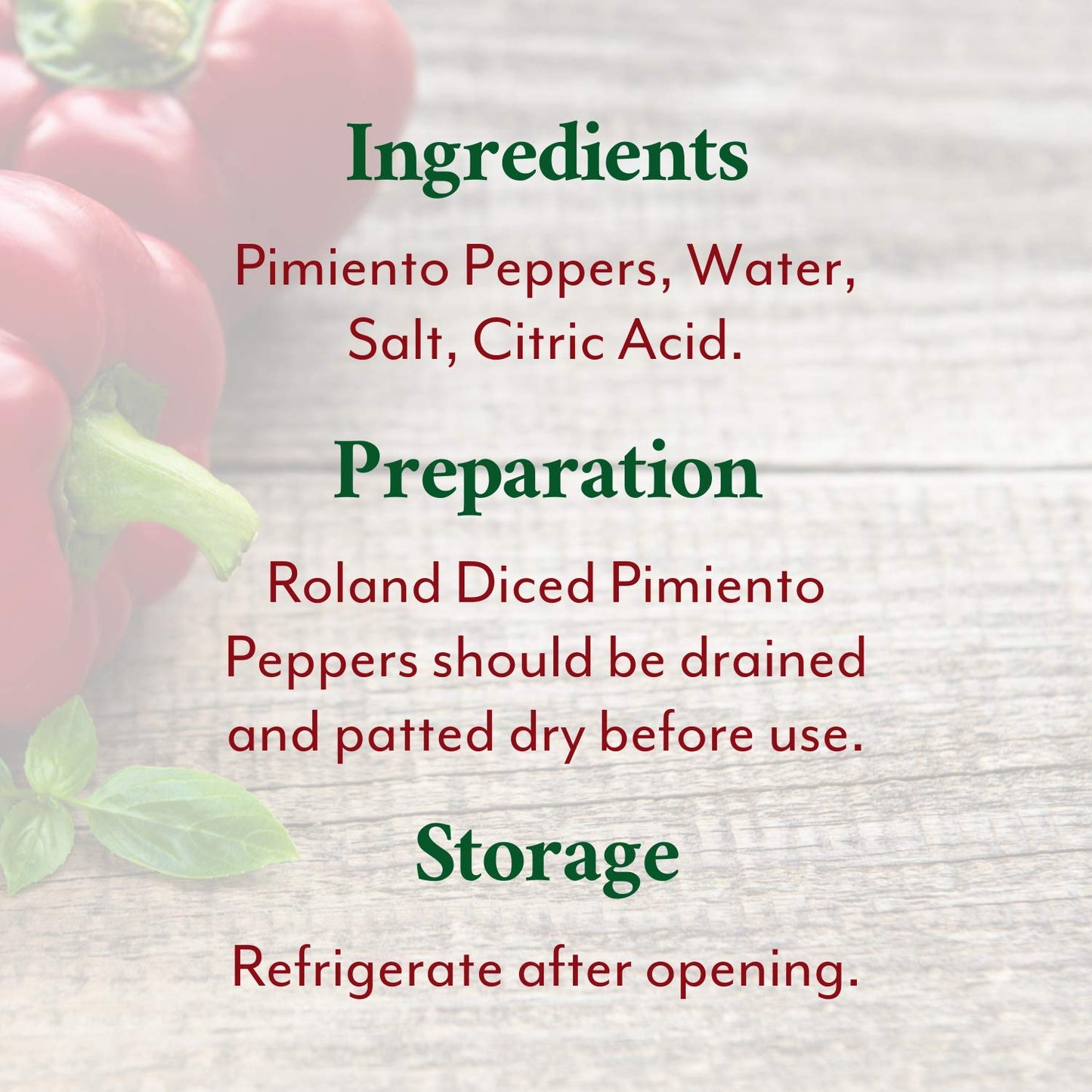 Roland Diced Red Pimiento Peppers, Specialty Imported Food, 28-Ounce Can ( 6 Count) - Packaging may vary