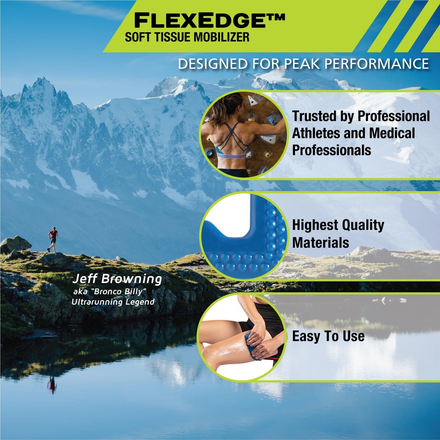 Pro-Tec Athletics FlexEdge Soft Tissue Mobilizer, Increases Range of Motion, Reduces Muscle Knots, Fascia Separation, Bendable Design for Controlled Manipulation, Recommended with Massage Cream