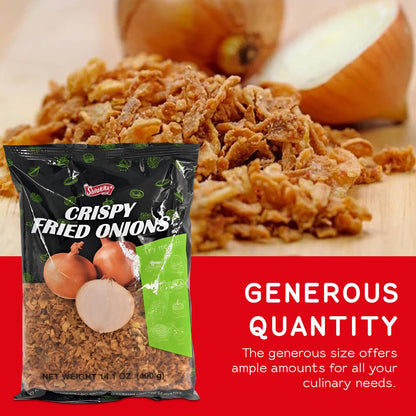 Shirakiku Crispy Fried Onion | Japanese Crunchy Chopped Onions Topping | Ideal for Enhancing Asian Soups, Salads, and Casseroles | 14.1 OZ Bag - Pack Of 1
