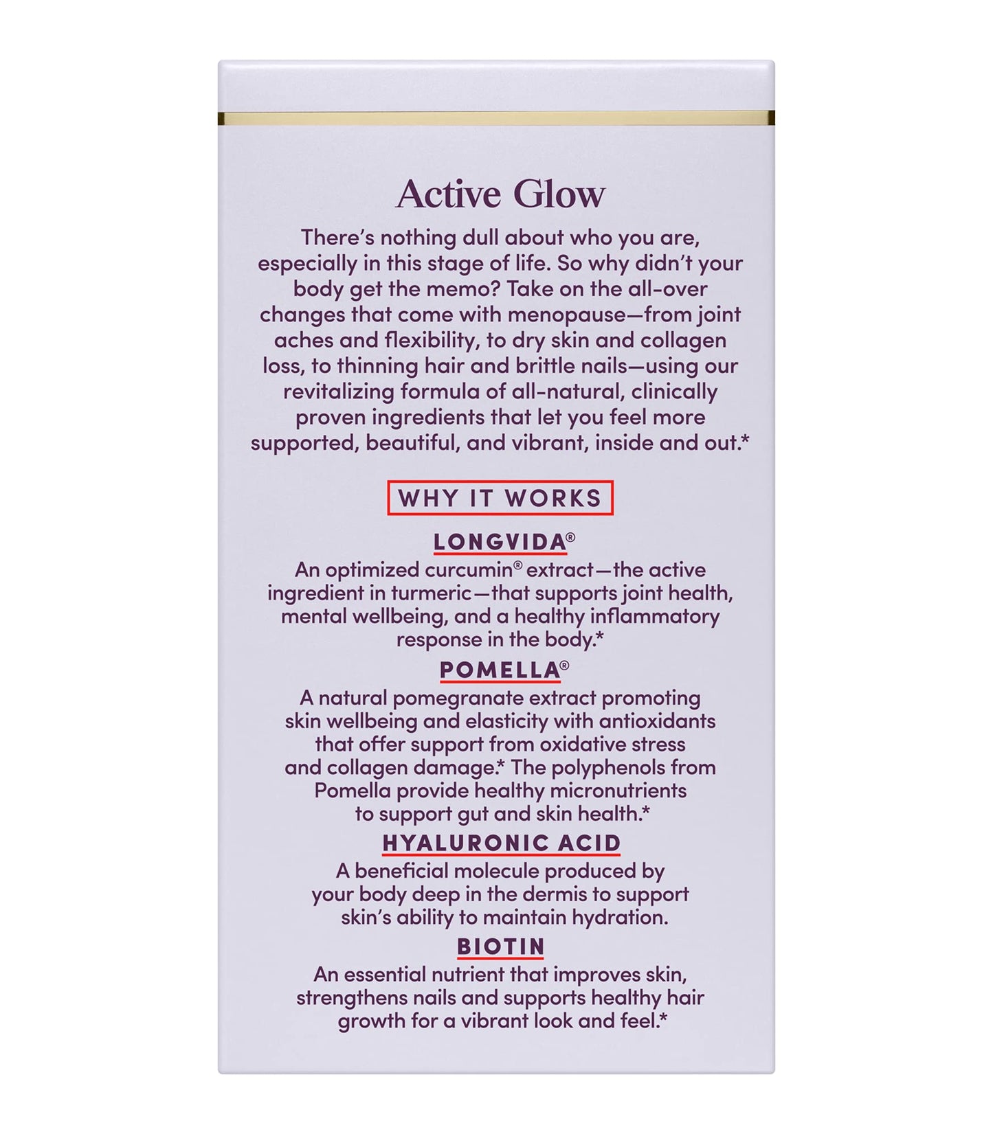 Womaness Active Glow Hair Skin and Nails Vitamins for Women - Hair Growth Vitamins with Hyaluronic Acid - Biotin and Curcumin - Nail Care, Joint Support and Glow Supplements for Dry Skin - 30 Capsules