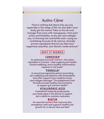 Womaness Active Glow Hair Skin and Nails Vitamins for Women - Hair Growth Vitamins with Hyaluronic Acid - Biotin and Curcumin - Nail Care, Joint Support and Glow Supplements for Dry Skin - 30 Capsules