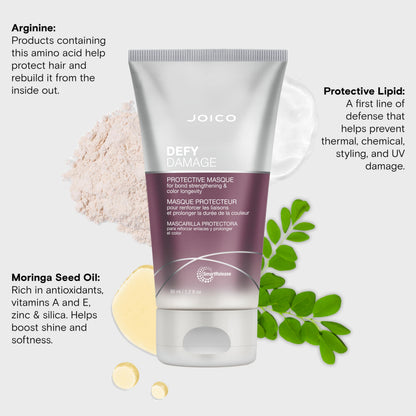 Joico Defy Damage Protective Masque | for Color-Treated Hair | Strengthen Bonds & Preserve Hair Color | with Moringa Seed Oil & Arginine