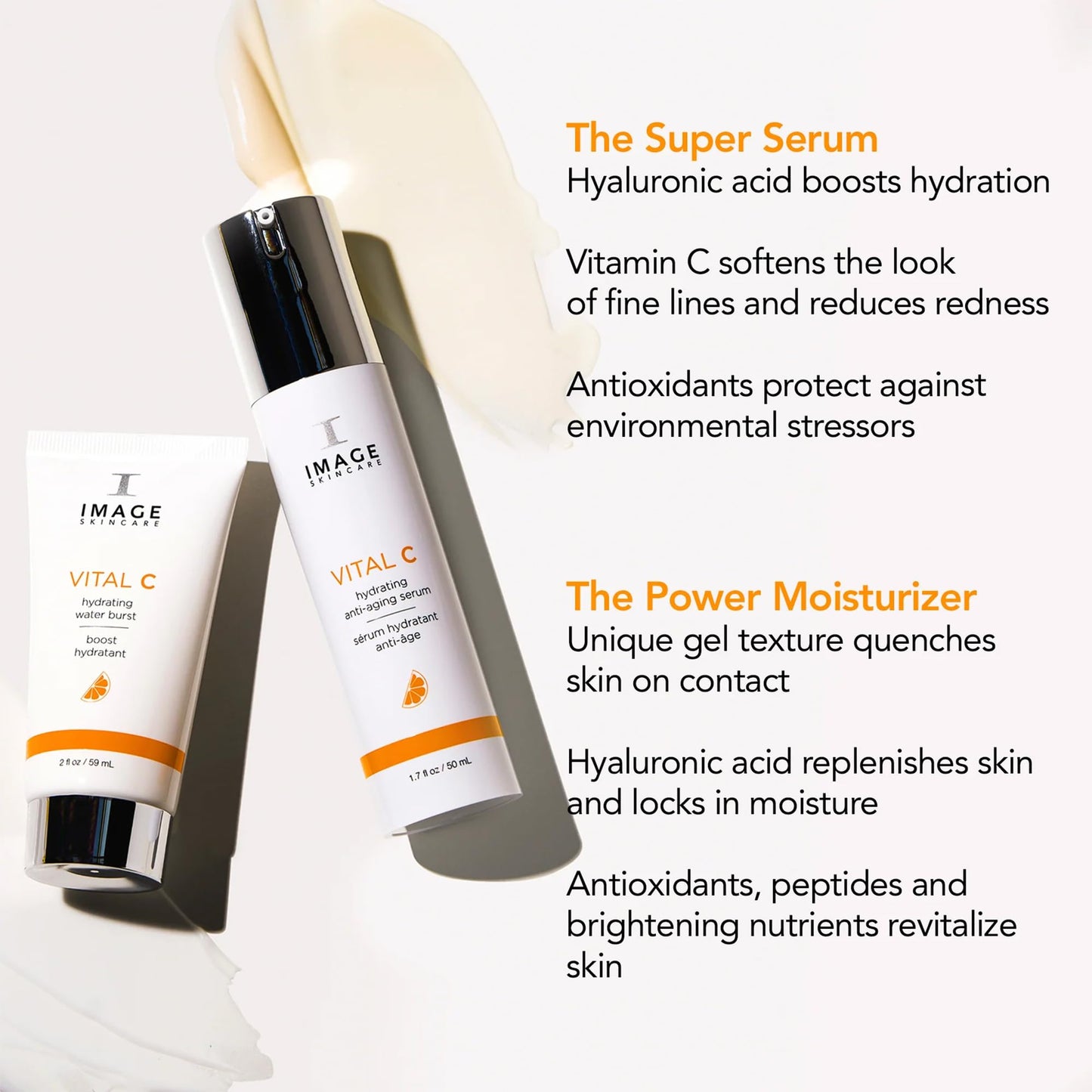 IMAGE Skincare VITAL C Super Duo, Hydrating Water Burst & Anti-Aging Face Serum, Skincare Kit with Vitamin C & Hyaluronic Acid to Refresh & Smooth Skin