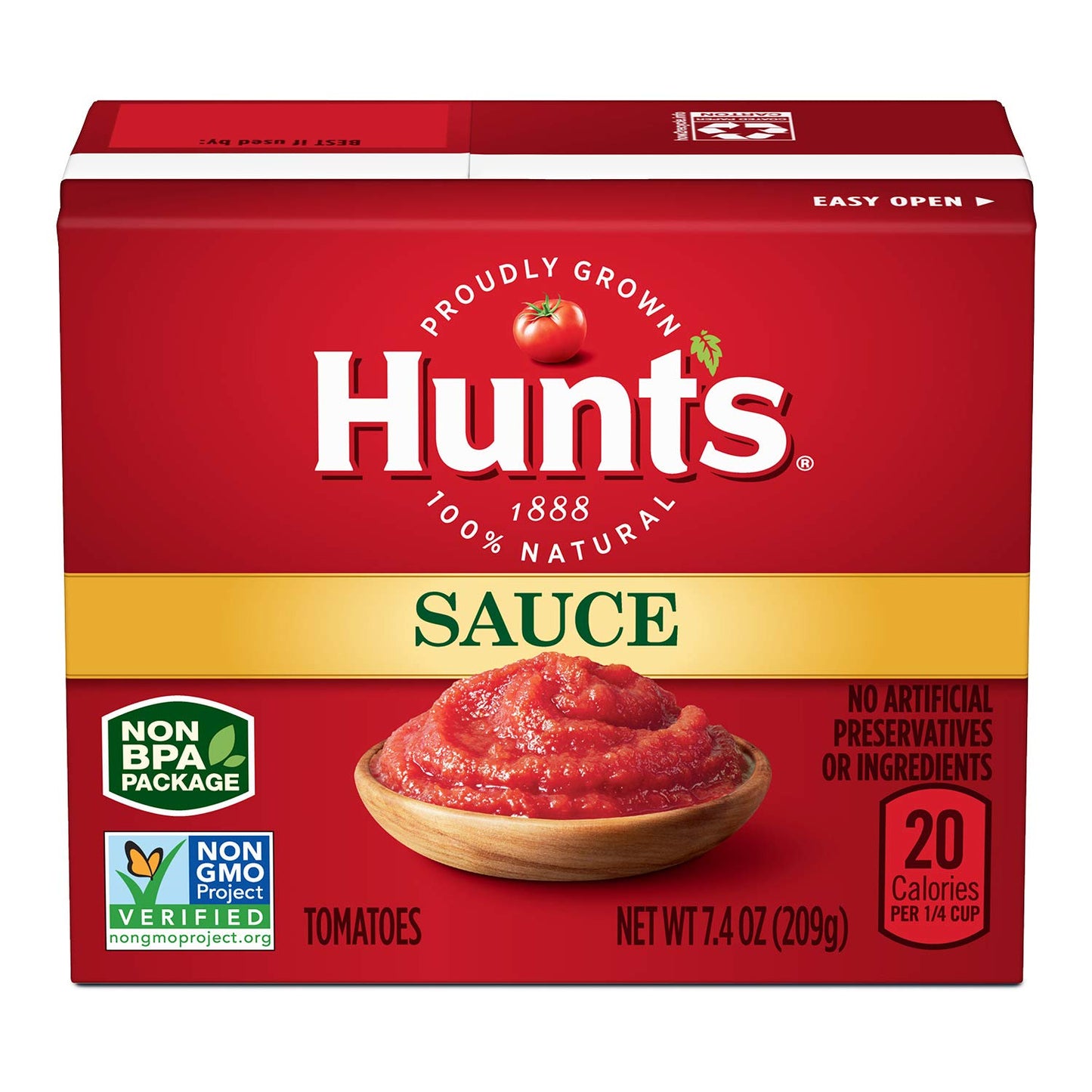 Hunt’s Tomato Sauce, Perfect for Chili & Soups, 7.4 oz. Carton (Pack of 24)