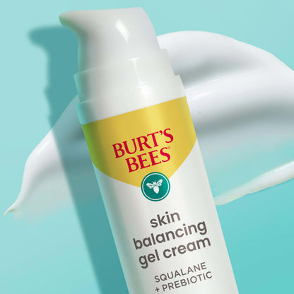 Burt's Bees Clear and Balanced Skin Balancing Gel Cream With Squalane and Prebiotic, Gel Moisturizer for Breakout-Prone Skin, 1.8 oz. Bottle