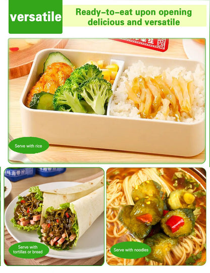 Zhacai Pickled（575g/20.3oz,6Packs/Bag) Si Chuan Zha Cai For Sushi Chinese Pickles Variety Set Asparagus Lettuce & Bamboo Shoots Kelp Shreds Ginger Slices Cucumber Kimchi Preserved Mustard Stem