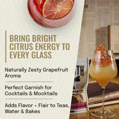 Barsmith Dehydrated Grapefruit, Made with 100% Real Grapefruit, Burst of Citrus Flavor, Perfect for Mocktail, Cocktail Garnish & Culinary Dishes, Ideal for Home & Bar Use, 1.6 oz
