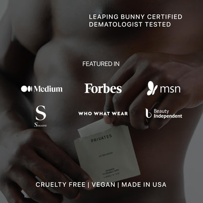 PRIVATES pH-Balanced INTIMATE WIPES for Women & Men | Odor Control, Irritation & Dryness Relief | Hydrating & Soothing with Aloe | Microbiome-Friendly | Natural Ingredients | Fragrance-Free | 25 Count