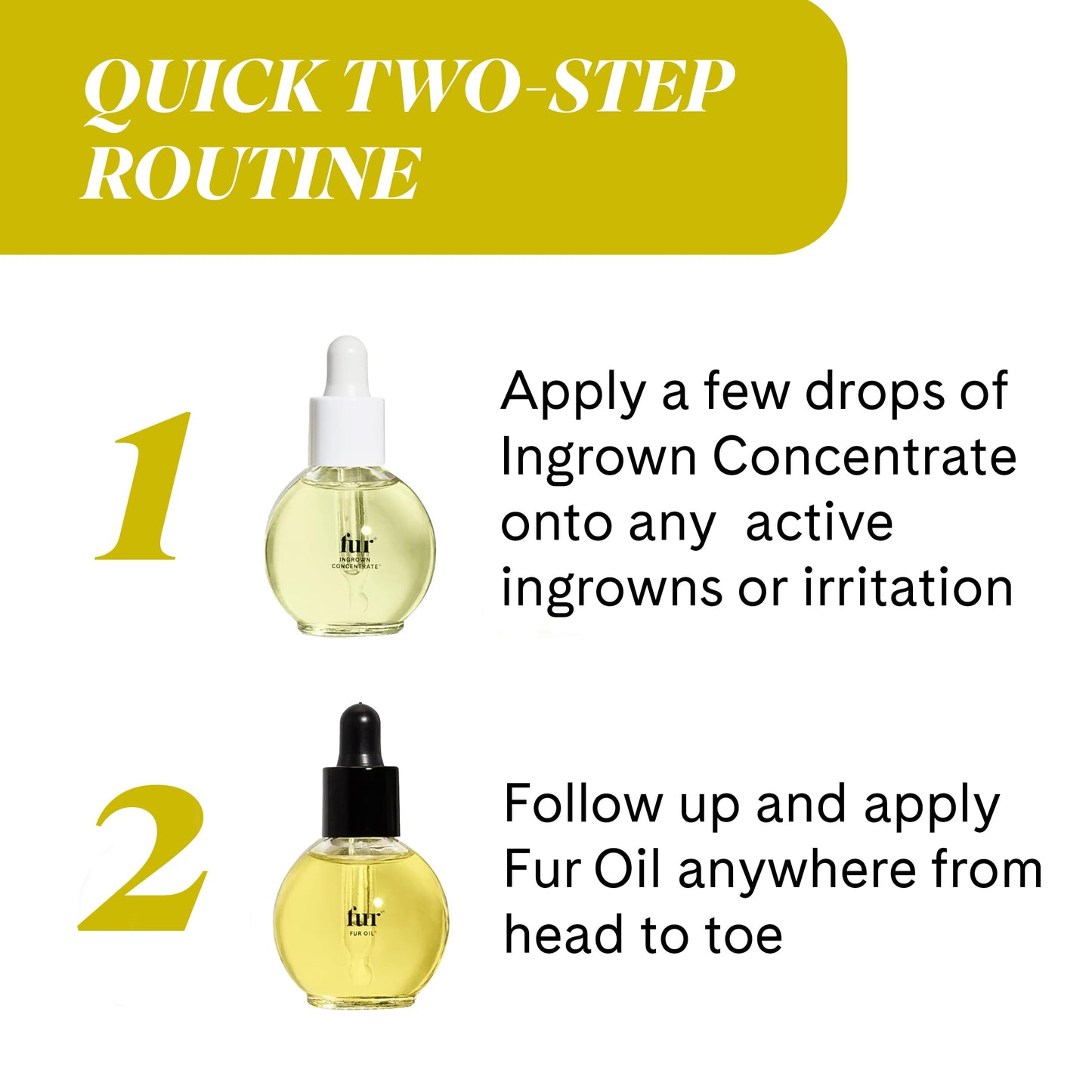 Fur Ingrown Hair Care Duo: Two-Step Preventative Treatment - Combines Oil and Concentrate - 0.5 FL oz each