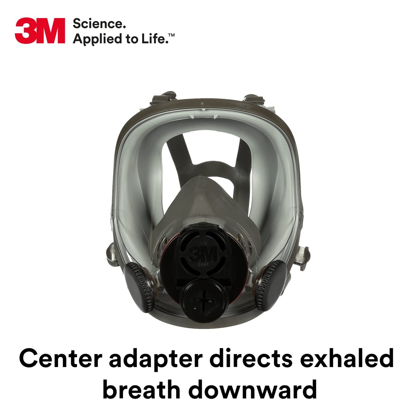 3M Full Facepiece Reusable Respirator 6700DIN, NIOSH, Respiratory Protection, Large Lens, ANSI, Lightweight, Silicone Faceseal, Cool Flow Valve, Easy Clean, Bayonet Connections, Cleaning, Sanding, S