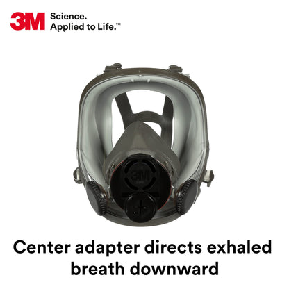 3M Full Facepiece Reusable Respirator 6700DIN, NIOSH, Respiratory Protection, Large Lens, ANSI, Lightweight, Silicone Faceseal, Cool Flow Valve, Easy Clean, Bayonet Connections, Cleaning, Sanding, S