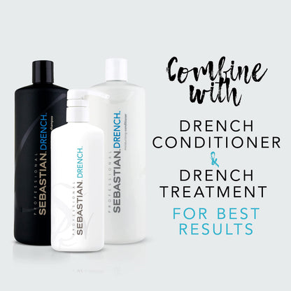 Sebastian Professional Drench Shampoo| Deep Moisturizing for Dry, Frizzy & Chemically Treated Hair