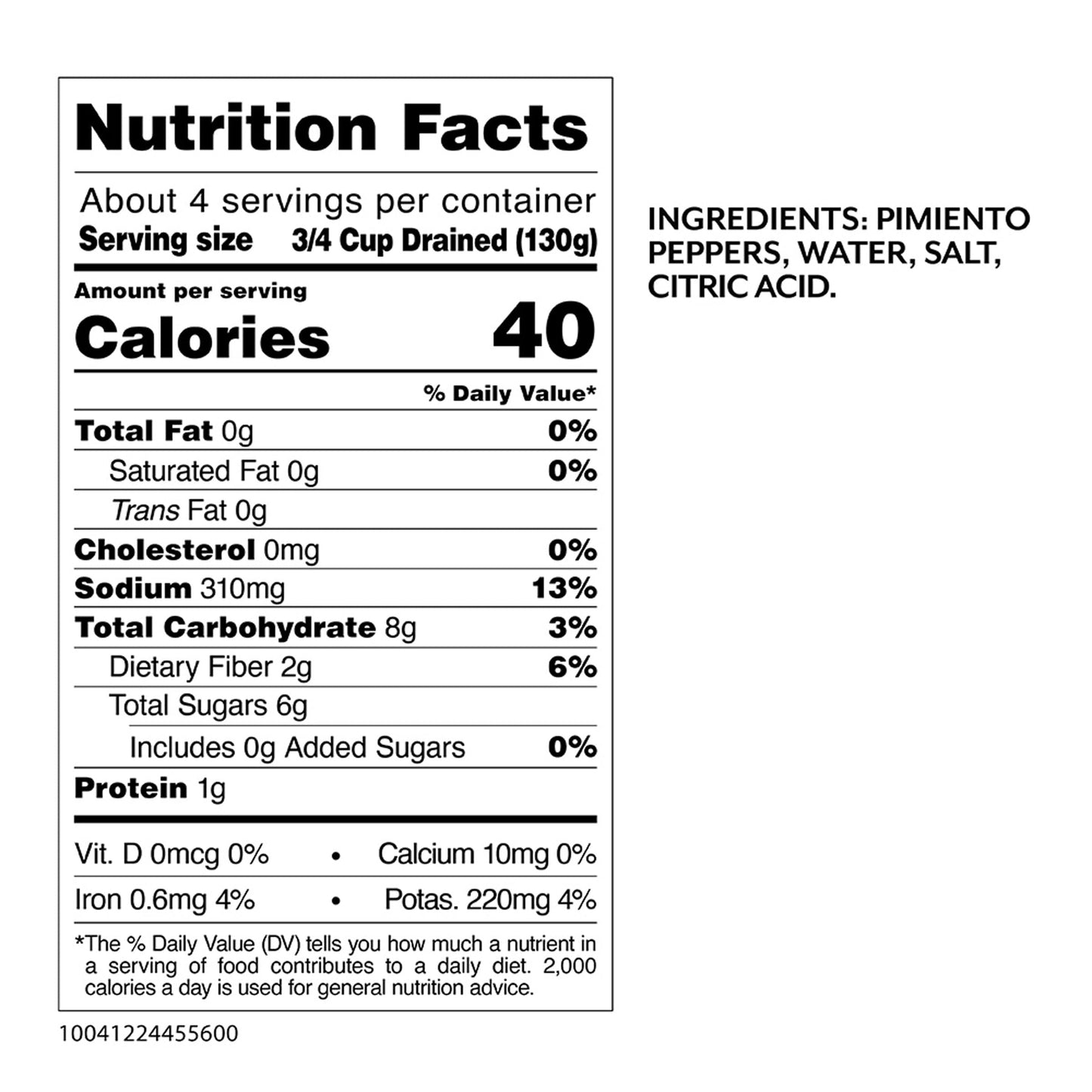 Roland Foods Whole Red Pimiento Peppers, 28 Ounce Can, Pack of 4