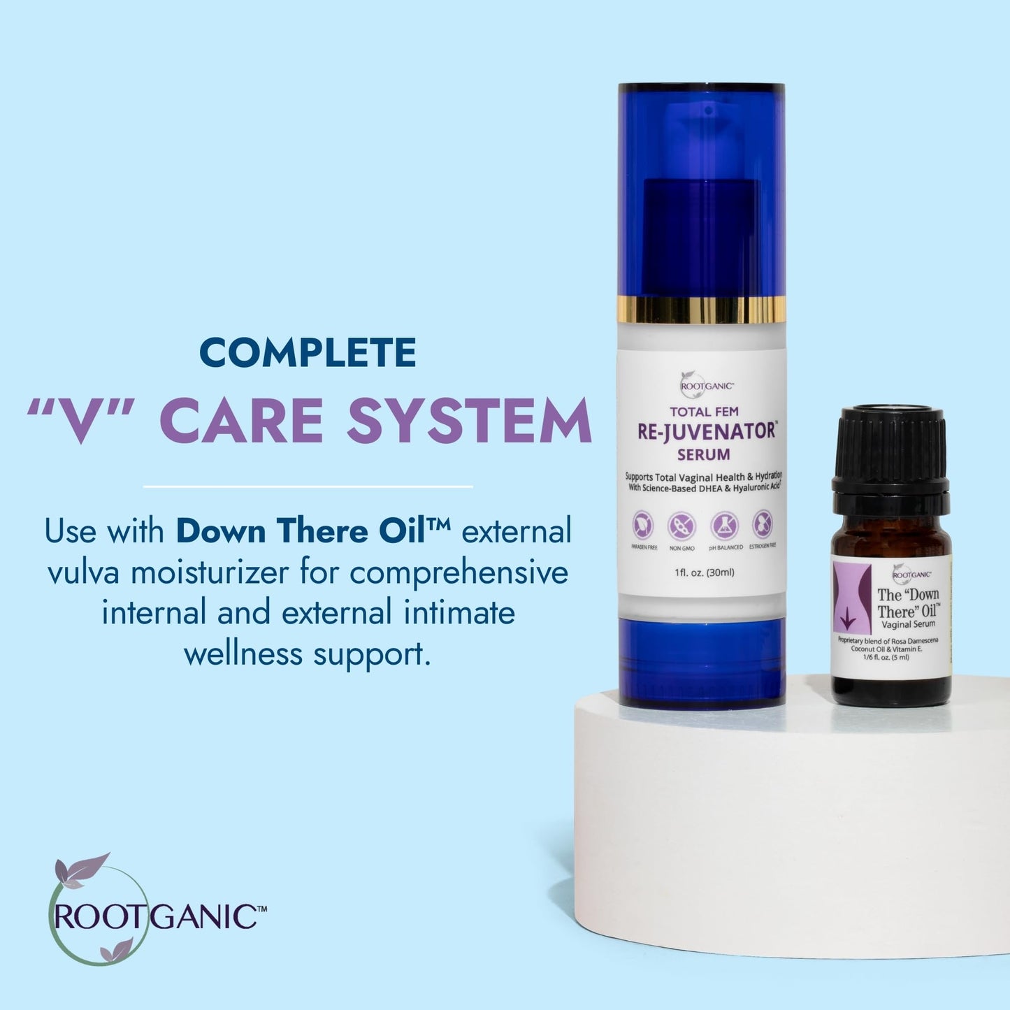 Total Fem ReJuvenator Serum - Internal Vaginal Moisturizer with DHEA and Hyaluronic Acid - Hormone-Free Intimate Vaginal Support for Menopause, Postpartum and More - 30ml