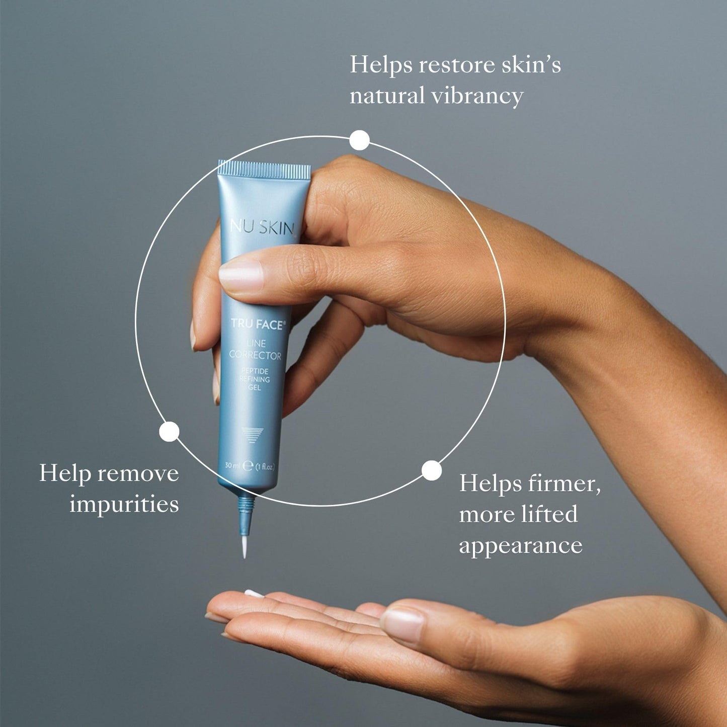 NuSkin Tru Face Line Corrector | Wrinkle Reducing Peptides | Aging for Fine Lines | Targets Mouth Lines & Forehead Wrinkles for Youthful, Smooth Skin | Put on before makeup & Face Wash | 1 Pack