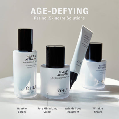 OHUI Reverse Activator Pore Minimizing Retinol Cream | Korean Skin Care | Low to Non-irritating Retinol Moisturizer for Face | Visibly Reduces Wrinkles and Pore Size