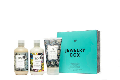 R+Co JEWELRY BOX Kit – Color-Protecting Hair Set | Includes GEMSTONE Color Shampoo (8.5 oz), Conditioner (8.5 oz) & Ultra Shine Glossing Treatment (5 oz) | Vegan, Sulfate-Free | Limited Edition