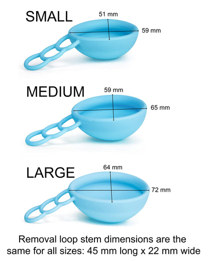 MOONTHLIES Reusable Menstrual Disc | Period Disc with Removal Loop Stem | Alternative to Menstrual Cups for Light or Heavy Flows | Sustainable Alternative to Tampons/Pads (1 Large, Blue)