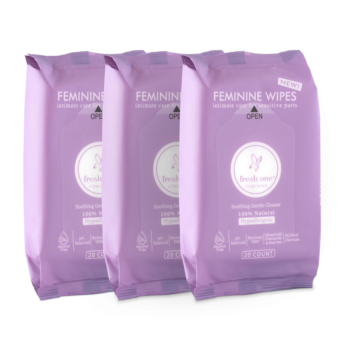 Fresh One Feminine Wipes - Natural pH Balanced Intimate Wipes for women | Soothing, Gentle Cleansing | Feminine Hygiene Wipes for Sensitive Skin, Personal Care, & Daily Use