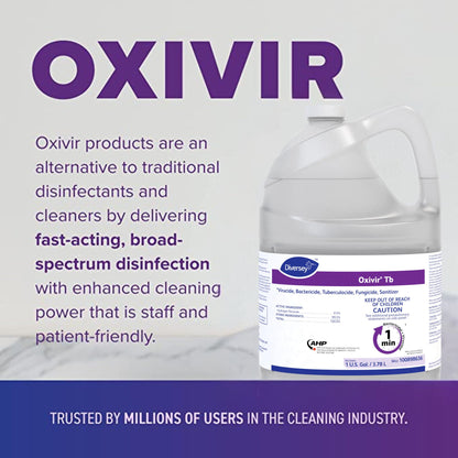 Oxivir Diversey 100898636 Tb One-Step Liquid Disinfectant Cleaner, Hospital Grade Accelerated Hydrogen Peroxide AHP, No Fragrance Added, Ready-to-Use, 1-Gallon