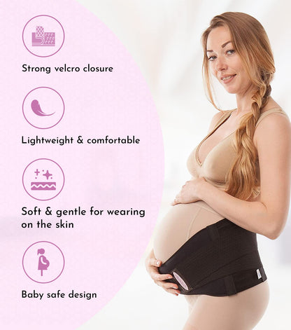 GABRIALLA Pregnancy Belly Band - Strong Support, 8" Wide, Made In USA