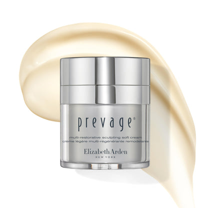 Elizabeth Arden PREVAGE Multi-Restorative Sculpting Soft Cream Firming Face Moisturizer with Idebenone, Carnosine and GraviLift Technology, 1.7 oz