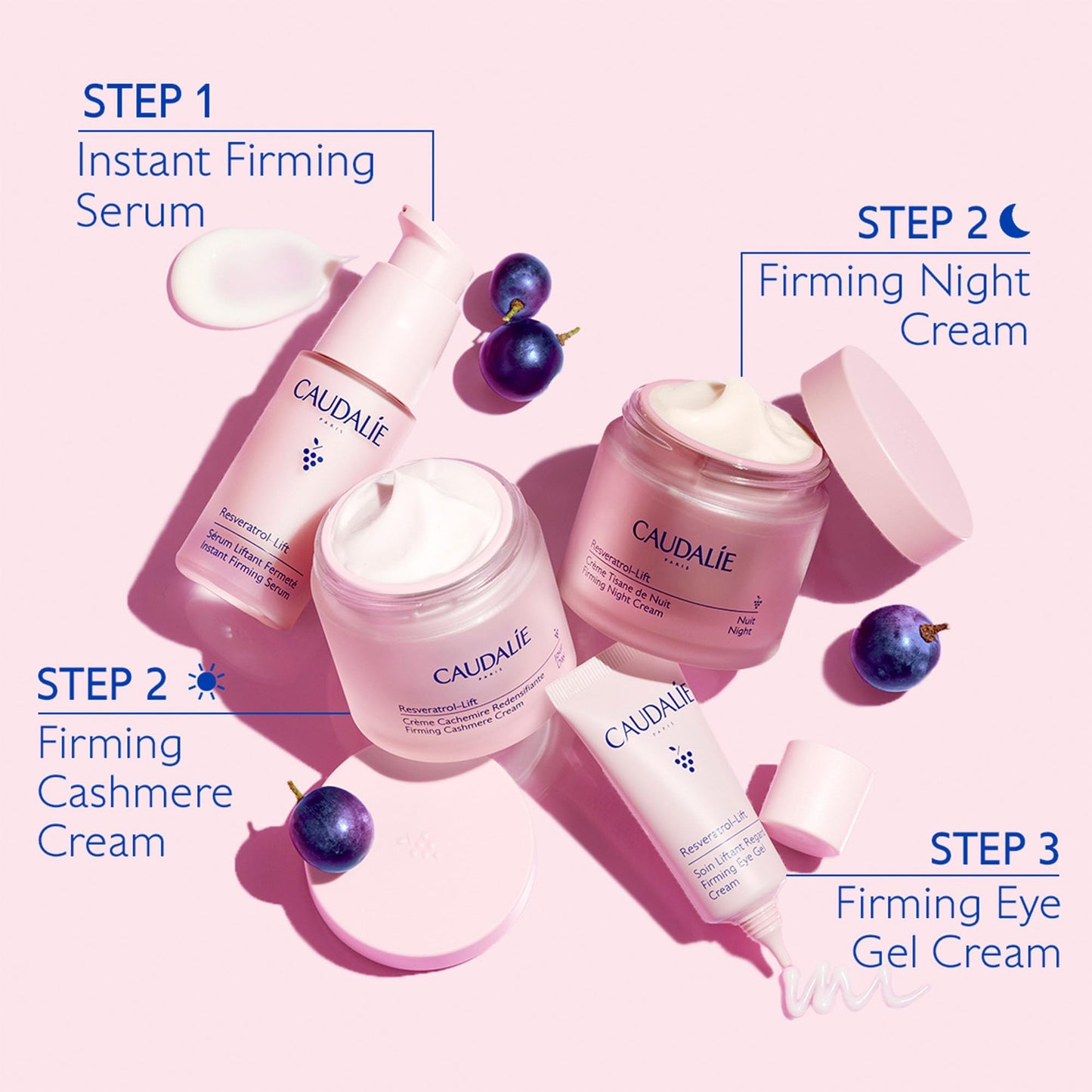 Caudalie Resveratrol-Lift Retinol Alternative Firming Night Cream Moisturizer, Refillable - 50 mL
