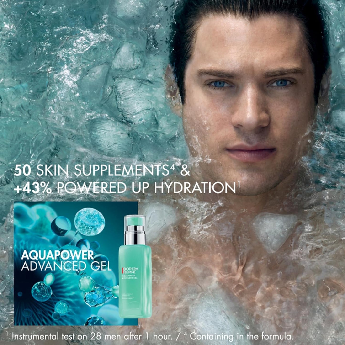 Aquapower Advanced Gel, Men's Gel Face Moisturizer That Hydrates And Strengthens Skin, Fresh And Fast-Absorbing Water-Gel Formula