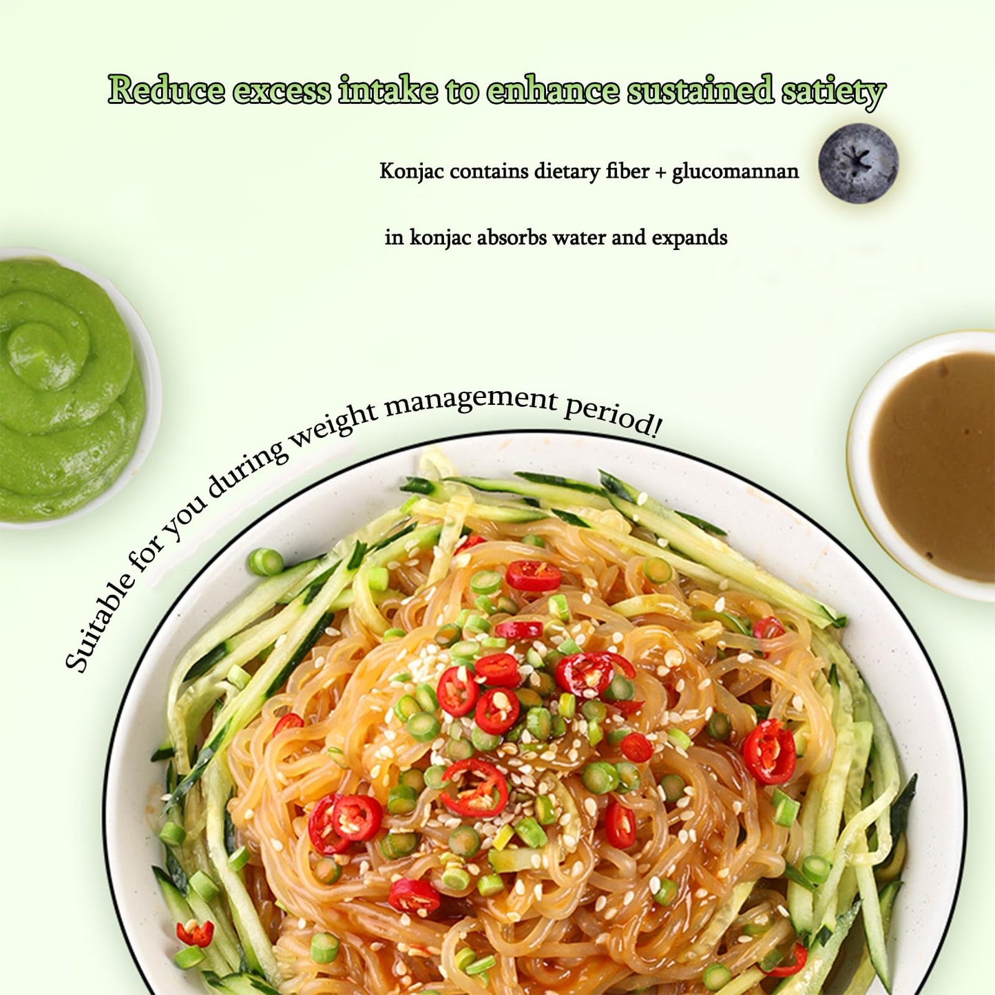 Konjac Spaghetti,3 Flavors Cold Skin & Cool Noodles & Pasta Combo,with Sauce Bag and Fork,Low Calorie,for Quick Dinner Meals(3 Bags,347g)